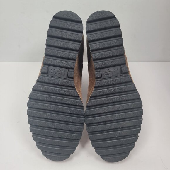 UGG Pax Waterproof Chipmunk Brown Leather Wedge Ankle Boots 1095136 US Size 8.5 - Picture 9 of 11